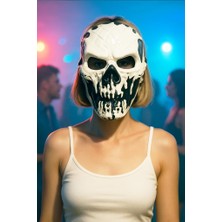 Halloween Maske Iskelet Kuru Kafa Siyah Beyaz