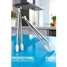 Dktt Mutfak Maşası - Mangal Barbekü Maşası - Izgara Maşası Tava Maşası Çelik  24 cm