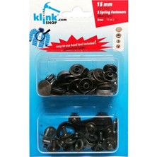 15 mm Kendin Yap Kiti, Mont, Giyim, Çanta, Deri Için Çekiçle Uygulama Aparatları ve Antik Sarı Renk 15 Adet Alfa Çıtçıt Düğme Takım-Paslanmaz Pirinç