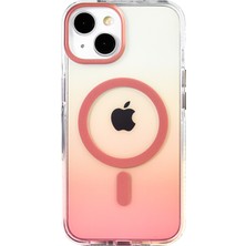 iPhone 13 Kılıf Kablosuz Şarj Özellikli Şeffaf Transparan Renk Geçişli Toros Kapak