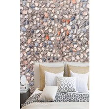Taş Duvar Desenli Kendinden Yapışkanlı Folyo (3 Metre-60 Cm), Vinil, Dekor Folyosu, Pvc Çıkartma, Mobilya, Mutfak Dolabı, Granit, Cam, Fayans, Plastik Için Uygun (Deniz Taşı Duvar Desen)