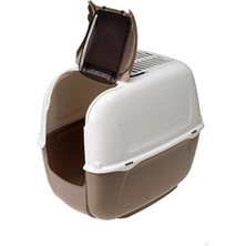 Kapalı Kahverengi Kedi Tuvalet Kabı, Şık ve Kullanışlı Tasarım