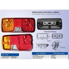 Stop Lambası Çok Amaçlı 5-Fonksiyonlu Süper Cargo Sol 248X108 N11.13219