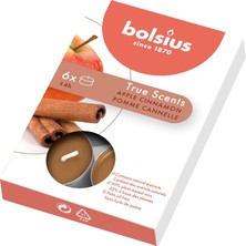 Kokulu Tealight Mum, Elma Tarçın Kokulu, Kahve Renkli, 6'lı Paket, 4 Saatlik Yanma Süresi - Ev Mumu - Iç Dekorasyon - Doğal Özler - Doğal Vegan Balmumu Içerir - Palmiye Yağı Içermez