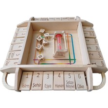 Eğitici Kelime Oyun Seti, Isim Şehir Eşya Oyunu, Zar ve Kum Saati ile Türkçe Kelime Oyunu