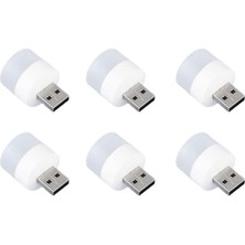 LED Lambalar, Okuma Işığı, 6 Parçalı Taşınabilir Mini USB Gece Lambası, Mobil Led, Bebek Uykusu, Mobil Şarj Lambaları Için Küçük Yuvarlak Işıklar