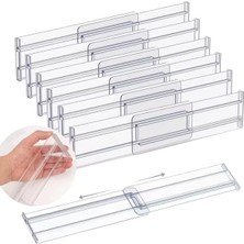 Şeffaf Akrilik Teleskopik Ayarlanabilir Çekmece Bölücü – Mutfak, Banyo ve Ofis Için Organizer Düzenleyici Set