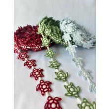 Desenli Şerit Süs | Dekoratif Nakış Aksesuar (Kırmızı)