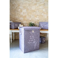 Kapısı Keçe Çok Amaçlı Kapaklı Düzenleyici Kutu 55 x 41 x 30 cm (Mega, Gri)