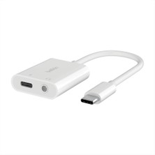 Rockstar™ 3,5 mm Ses + Usb-C® Şarj Adaptörü, Usb-C 60W Güç Dağıtımlı Kulaklık Adaptörü iPhone 15, iPad Pro, Galaxy, Note, Google Pixel, Lg, Sony Xperia ve Daha Fazlası Için Hızlı Şarj - Beyaz