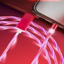 Manyetik Data ve Hızlı Şarj Kablosu LED Işıklı Micro USB Pembe