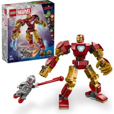|  Iron Man Robotu, Ultron’a Karşı 76307-6 Yaş ve Üzeri Süper Kahraman Sevenler Için Yaratıcı Oyuncak Yapım Seti, Doğum Günü Hediyesi (101 Parça)