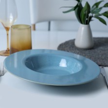 Granit Turkuaz Inclined Makarna Tabağı 28 cm Q07