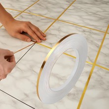 0.5 cm x 50 M Altın Fayans Arası Şerit Bant – Su Geçirmez Kendinden Yapışkanlı Gold Duvar ve Zemin Dekoratif Çıkartma
