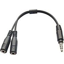 HY-X77 Siyah Audio + Mic To 3,5mm 0.15M Kulaklık Çevirici