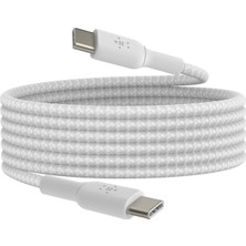 Boostcharge (1m/3.3 Ft) Örgülü Usb-C'den Usb-C'ye Kablo iPhone 16, iPhone 16 Pro, iPhone 16 Pro Max, iPhone 16 Plus, Galaxy S24, S23, NOTE10, Note9, Pixel 9, Pixel 8, iPad Pro ve Daha Fazlası