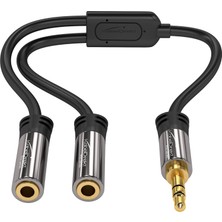 – 3,5mm Y Adaptörü ve Jak Ayırıcı ve Aux Dağıtıcı (1 × 3,5mm Fiş – 2 × 3,5mm Soket, Iki Kulaklığı Bir Akıllı Telefona/tablete/dizüstü Bilgisayara Bağlayın, Stereo, 10 Cm, Siyah)