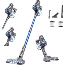 Akülü Elektrikli Süpürge, 23000PA Güçlü Emişli Hafif Çubuk Elektrikli Süpürge 30 Dakika Uzun Çalışma Süresi, Çıkarılabilir Pil, El Araba Sert Zemin Halı Evcil Hayvan Kılı Için Arada El Vakumu