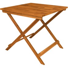 Real Wood Sydney Masif Ahşap Katlanır Bahçe Masası, 75X75X73 Cm, Altın Teak