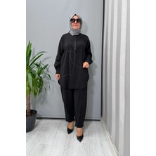 Almarwah Tunik Pantolon Takım Siyah 202882