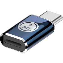 35W Type C To Lightning iPhone 15 Max Pro Plus Yuva Çevirici Hızlı Şarj Aktarımı Otg Dönüştürücü Koyu Mavi Otgtm (Otgtm-D)