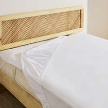 Home Penye Çift KIŞILIK%100 Pamuk Lastikli Çarşaf Beyaz