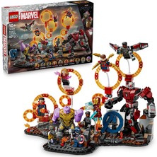 |  Ngers: Endgame Son Savaş 76323, 10 Yaş ve Üzeri Kız ve Erkek Çocukları Için Kaptan Amerika ve Iron Man Dahil 9 Süper Kahraman Minifigürü Içeren Yaratıcı Oyuncak Yapım Seti (621 Parça)