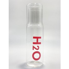 Home 600 ml Bardaklı Başucu Sürahisi – Şık ve Dayanıklı Borosilikat Cam Su Şişesi, Yatak Odası ve Ofis Kullanımı Için Pratik, Kapağı Bardak Olarak Kullanılabilen Minimalist Tasarım (Pembe)