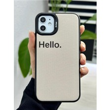 Aksesuar Iphone 11 ile Uyumlu Kaplama Hello Tasarımlı Yumuşak Silikon Kamera Korumalı Kılıf