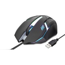 Kablolu Oyuncu Mouse LED 800/1600 Dpı 140CM Siyah HDX3257