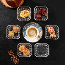 Eylül 6'lı Kahve Yanı Lokumluk Sunumluk Cam Kase Seti Mini Ikramlık Şekerlik, Reçellik, Sosluk Kase