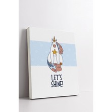 Let's Shine | Unicorn Tasarımlı Bebek Odasına Özel Kanvas Tablo 30X40 cm