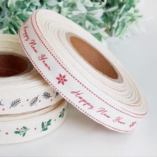Pamuk Şerit, Happy New Year, 1.5 cm 5 Metre