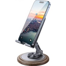 Telefon Tutucu 360 Dönebilen Ahşap Desenli Şık Tasarım Masa Üstü Telefon Standı Telefon Tutucu iPhone 16 15 14 13 12 11 Pro Max/plus/galaxy S25 Ultra S24 ile Uyumlu