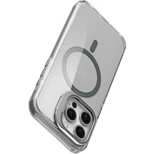 iPhone 16 Pro Için Magsafe ile Uyumlu Luxo Serisi Yüksek Kalite Kılıf Ultra Şeffaf Görünüm ve Standlı Ergonomik Tasarım (Natural Titanyum, 16 Pro)