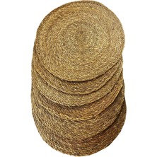 Home 6 Adet Hasır Supla Seti, Amerikan Servis, Sofra Dekorasyonu ve Sunum Için Bambu Hasır, Şık ve Çevre Dostu Masa Aksesuarı 30 cm