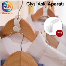 Rovexa Askı Kancası 20 Adet Gömlek Çanta Kemer Askı Kancası Dolap Içi Düzenleyici Askı Kancası