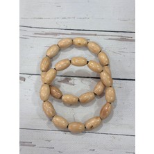 Metal Oval Ahşap Boncuklu Çanta Kulpu 11 cm