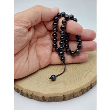 Akik Taşı Siyah Alacalı 33LÜK Özel Tasarım Tesbih 8mm (51330)