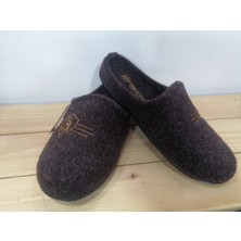 Gezer Kahverengi Erkek Ev Terliği Günlük Kullanım için Düz Tabanlı Keçe Malzeme ile Rahatlık Sunar