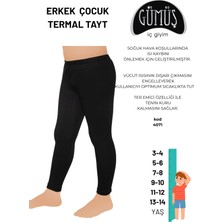 Gümüş Erkek Çocuk Termal Tayt Viskon Malzemeden 3'lü Set Günlük Kullanım İçin Uygun