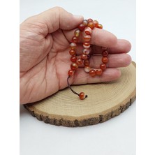 Karnelyan Akik Taşı 33LÜK Özel Tasarım Tesbih 8mm (14235)