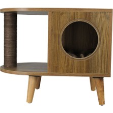 Kahverengi Tırmalama Tahtalı Kedi Evi, Konforlu ve Şık Tasarım