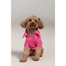 Fuşya Köpek Gömlek, Yazlık Keten Üst Giyim, Küçük Irklar Için Şık ve Rahat