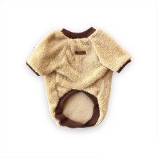 Kahverengi Peluş Köpek ve Kedi Sweatshirt, Rahat ve Şık Üst Giyim.