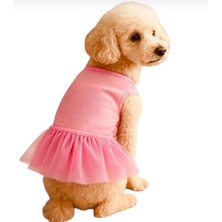 Pembe Tüllü Köpek Tasması, 1-10 kg Arası, Şık ve Hafif, Üst Giyim Tarzında.