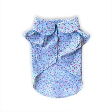 Mavi Çiçekli Köpek Gömleği, Rahat ve Şık Köpek Kıyafeti