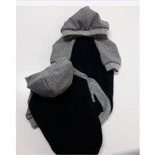 Siyah ve Gri Renkli Rahat Kapşonlu Köpek Kıyafeti, Şık ve Kullanışlıdır