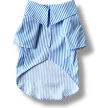 Mavi Çizgili Köpek Gömleği, Rahat ve Şık Köpek Kıyafeti