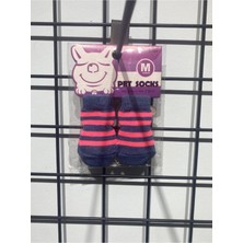 Mavi Kaymaz Tabanlı Kedi ve Köpek Çorabı, Rahat ve Şık Tasarım